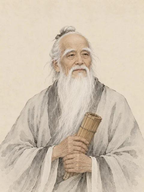 老子：AI 创作示意，非历史画像