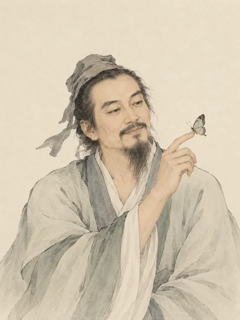 庄子：AI 创作示意，非历史画像